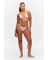 Monki - Bikinihöschen Mit Riemchen Und Print - Lyst