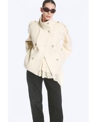 Monki - Wool-Blend Funnel Neck Jacket - Lyst