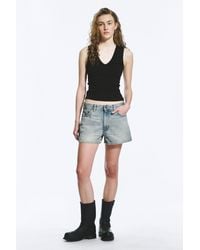Weekday - Duchess Low Rise Distressed Mini Denim Shorts - Lyst