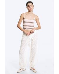 Monki - Low Waist Lace Drawstring Trousers - Lyst
