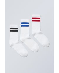 Weekday - 3-pack Sport Striped Socks - Lyst