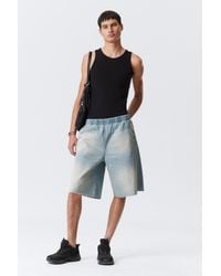 Weekday - Saturn Loose Fit Pull-On Denim Shorts - Lyst