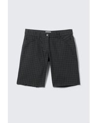 Weekday - Checked Knee-Length Cotton Twill Shorts - Lyst