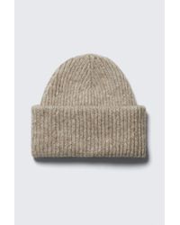 Weekday - Umgeschlagener Beanie Aus Rippstrick - Lyst