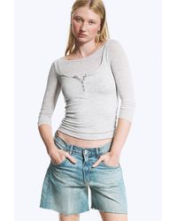 Weekday - Three-Quarter Henley Shirt - Lyst