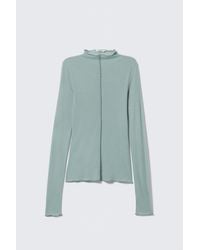 Monki - Slim Fit Long-Sleeved Mock-Neck Top - Lyst