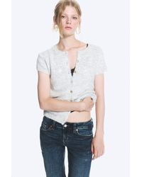 Monki - Knitted Short-Sleeved Cardigan - Lyst