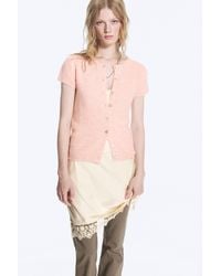 Monki - Knitted Short-Sleeved Cardigan - Lyst