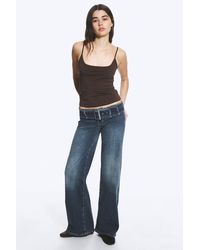 Monki - Willow Low Rise Loose Flared Jeans - Lyst