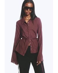 Weekday - Tie‑Detail Cotton Shirt - Lyst