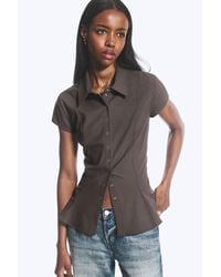 Weekday - Slim Fit Short-Sleeved Crepe Shirt - Lyst