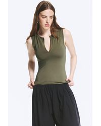 Weekday - Slim V-Neck Sleeveless Top - Lyst