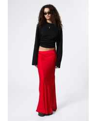 Weekday - Low Rise Bias-Cut Satin Maxi Skirt - Lyst