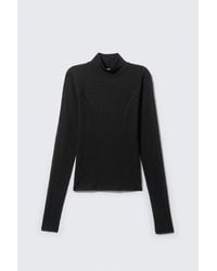 Weekday - Long-Sleeved Mesh Mock-Neck Top - Lyst