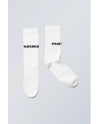 Weekday - Cotton Graphic Socks - Lyst