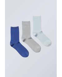 Weekday - 3-pack Lova Shiny Socks - Lyst