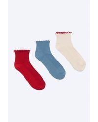 Weekday - 3-Pack Frill Edge Short Socks - Lyst