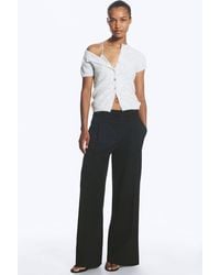 Monki - High Waisted Wide Leg Suiting Trousers - Lyst