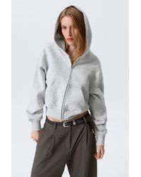 Weekday - Cropped Boxy Zip Hoodie - Lyst