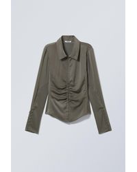 Weekday - Long-Sleeved Fitted Satin Shirt - Lyst