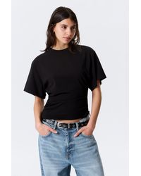 Weekday - Draped Fitted T-Shirt - Lyst