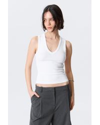 Weekday - Ribbed V-Neck Tank Top - Lyst