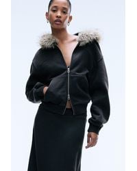Weekday - Faux Fur Trim Hoodie - Lyst