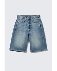 Weekday - Curve High Waisted Wide Leg Denim Shorts - Lyst