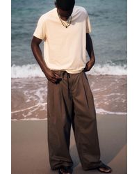 Weekday - Otis Baggy Pleated Twill Chinos - Lyst