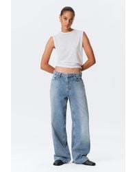 Weekday - Area Mid Rise Loose Wide Leg Jeans - Lyst