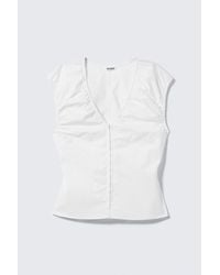 Weekday - Sleeveless V-Neck Cotton Top - Lyst
