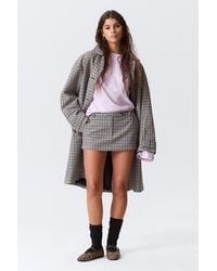 Monki - Low Rise Slim Mini Suiting Skirt - Lyst