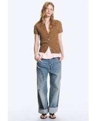 Monki - Knitted Short-Sleeved Cardigan - Lyst