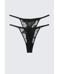 Weekday - 2-Pack Sheer Lace Tanga Thongs - Lyst