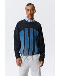 Weekday - Oversized Graphic Knitted Cotton Sweater - Lyst