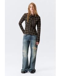 Weekday - Long-Sleeved Fitted Satin Shirt - Lyst