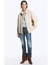 Monki - Boxy Button-Up Wool-Blend Jacket - Lyst