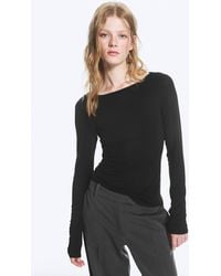 Monki - Sheer Boatneck Long-Sleeve - Lyst