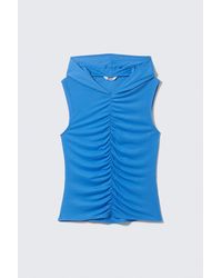 Monki - Ruched Hooded Tank Top - Lyst