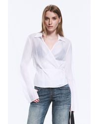Weekday - Textured Long-Sleeved Wrap Shirt - Lyst