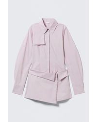 Weekday - Sculpted Cotton Shirt Dress - Lyst