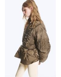 Monki - Slim Ruched Peplum Bomber Jacket - Lyst
