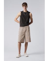 Weekday - Loose Knee Length Twill Shorts - Lyst