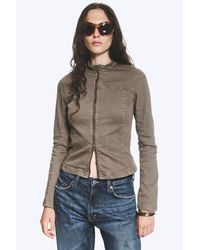 Weekday - Genevieve Slim Structured Cotton Zip Jacket - Lyst