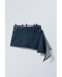 Weekday - Short Denim Wrap Skirt - Lyst