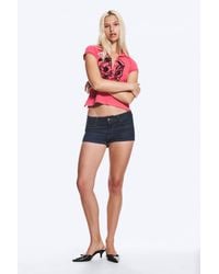 Cheap Monday - Booty Bei Low Rise Mini Denim Shorts - Lyst