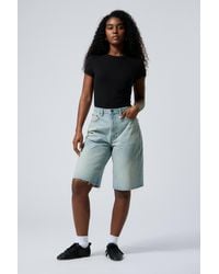 Weekday - Halo Curve High Waisted Wide Leg Denim Shorts - Lyst
