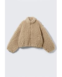 Weekday - Oversized Fluffy Zip Jacket - Lyst