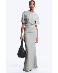 Weekday - Gathered Short-Sleeved Maxi Dress - Lyst