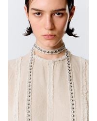 Weekday - Studded Linen-Blend Choker Necklace - Lyst